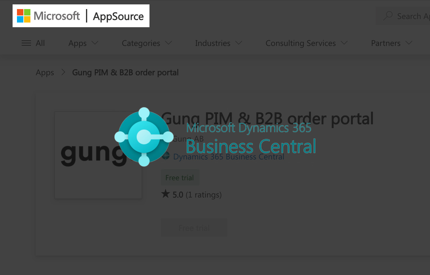 Gung PIM och B2B e-handel nu tillgängligt på Microsoft AppSource